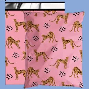 Pink Leopard Print Poly Mailers